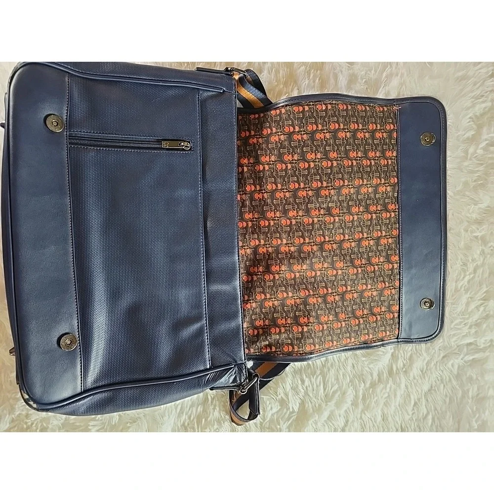 Robert Graham Blue-Tan 2-Striped Messenger Bag Used & Worn With Carry Strap $59‎